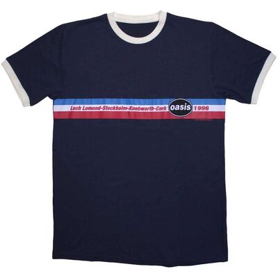 Oasis 1996 Tour Horizontal Stripes Ringer - T-Shirt Oasis 1996 Tour Horizontal Stripes Ringer - T-Shirt