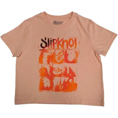 Slipknot: Pink Faces Grid Crop Top - Crop Top Slipknot: Pink Faces Grid Crop Top - Crop Top