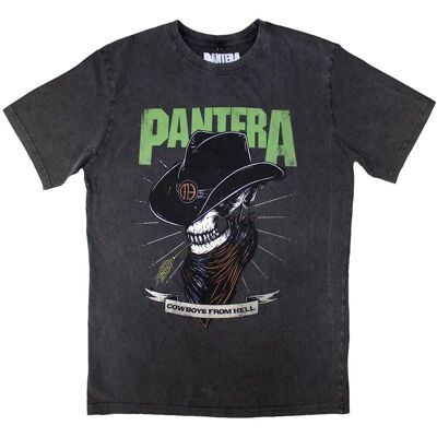 Pantera Skeleton Cowboy Stone Wash T-Shirt - L Pantera Skeleton Cowboy Stone Wash T-Shirt - L