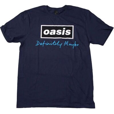 Oasis Navy Definitely Maybe Text Logo T-shirt Oasis Navy Definitely Maybe Text Logo T-shirt