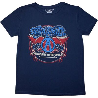 Aerosmith Rainbow Spade Dam T-shirt Blå S Aerosmith Rainbow Spade Dam T-shirt Blå S