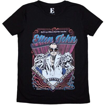 Elton John Psych Vintage Womens T Shirt - T-Shirt Elton John Psych Vintage Womens T Shirt - T-Shirt