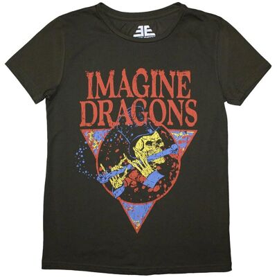 Imagine Dragons M Grön Skeleton Flute T-Shirt - Kvinnor Imagine Dragons M Grön Skeleton Flute T-Shirt - Kvinnor