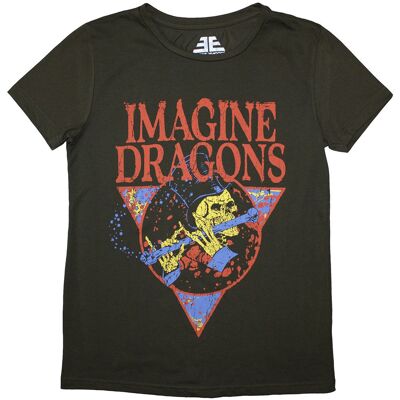 Imagine Dragons Modell L Grön Skelett Flöjt T-shirt Imagine Dragons Modell L Grön Skelett Flöjt T-shirt