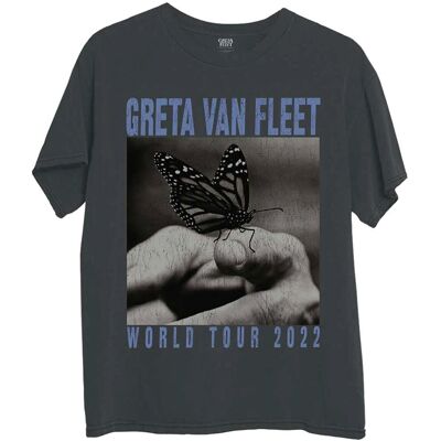 Greta Van Fleet XL Kulgrå Fjäril T-shirt Greta Van Fleet XL Kulgrå Fjäril T-shirt