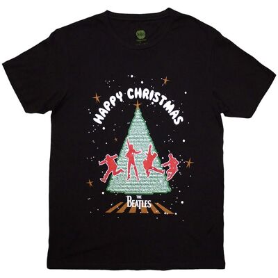 The Beatles Black M Christmas Tree Tracks T-Shirt The Beatles Black M Christmas Tree Tracks T-Shirt