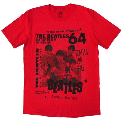 The Beatles Röda Turné T-Shirt - T-Shirt The Beatles Röda Turné T-Shirt - T-Shirt