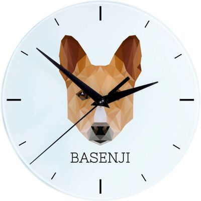 Art-Dog - Basenji - 20 cm - Horloge murale - Publicité Art-Dog - Basenji - 20 cm - Horloge murale - Publicité
