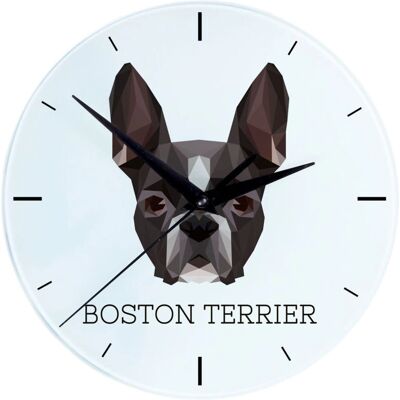 Art-Dog - Boston Terrier Geometric - Horloge murale - Publicité Art-Dog - Boston Terrier Geometric - Horloge murale - Publicité