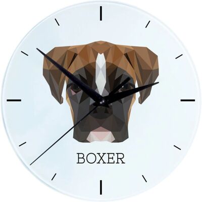 Art-Dog - Boxer III - motif géométrique de chien - Horloge murale - Publicité Art-Dog - Boxer III - motif géométrique de chien - Horloge murale - Publicité