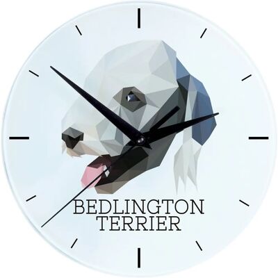 Art-Dog - Bedlington Terrier - motif géométrique - Horloge murale - Publicité Art-Dog - Bedlington Terrier - motif géométrique - Horloge murale - Publicité