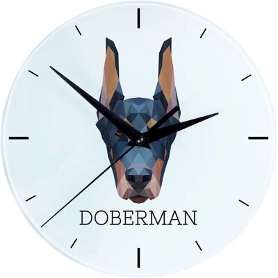 Art-Dog - Doberman I - Motif canin géométrique - Horloge murale - Publicité Art-Dog - Doberman I - Motif canin géométrique - Horloge murale - Publicité