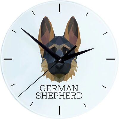 Art-Dog - Pastor alemán alsaciano I - 20 cm - Horloge murale - Publicité Art-Dog - Pastor alemán alsaciano I - 20 cm - Horloge murale - Publicité
