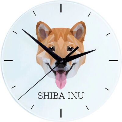 Art-Dog - Shiba Inu - motif géométrique de chien - 20 cm Horloge murale - Publicité Art-Dog - Shiba Inu - motif géométrique de chien - 20 cm Horloge murale - Publicité