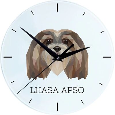 Art-Dog - Lhasa Apso - Photo Géométrique - Horloge - Publicité Art-Dog - Lhasa Apso - Photo Géométrique - Horloge - Publicité