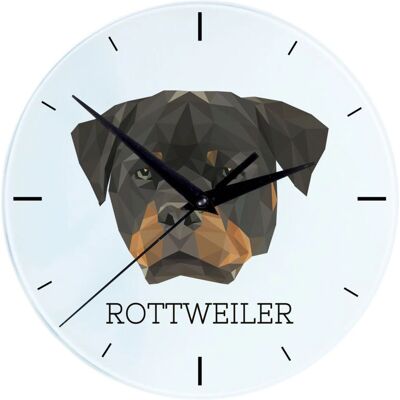 Art-Dog - Rottweiler Geometric - Diamètre 20 cm - Clock - Publicité Art-Dog - Rottweiler Geometric - Diamètre 20 cm - Clock - Publicité