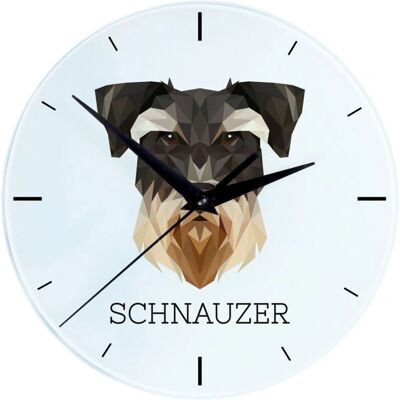 Art-Dog Schnauzer - motif géométrique de chien - Horloge murale - Publicité Art-Dog Schnauzer - motif géométrique de chien - Horloge murale - Publicité