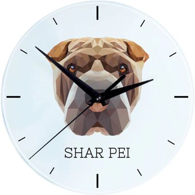 Art-Dog - Shar Pei - Géométrique - Motif chien - Horloge murale - Publicité Art-Dog - Shar Pei - Géométrique - Motif chien - Horloge murale - Publicité