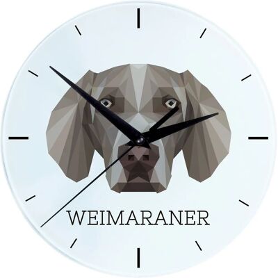 Art-Dog - Weimaraner - Géométrique - Horloge murale - Publicité Art-Dog - Weimaraner - Géométrique - Horloge murale - Publicité