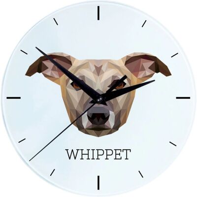 Art-Dog - Whippet - motif géométrique de chien - Horloge murale - Publicité Art-Dog - Whippet - motif géométrique de chien - Horloge murale - Publicité