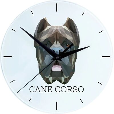 Art-Dog - Cane Corso Italiano - Géométrique - Inscription photo - Horloge - Publicité Art-Dog - Cane Corso Italiano - Géométrique - Inscription photo - Horloge - Publicité
