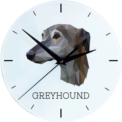 Art-Dog - Galgo Inglés - Géométrique - Horloge Murale - Publicité Art-Dog - Galgo Inglés - Géométrique - Horloge Murale - Publicité