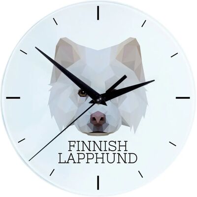 Art-Dog - Chien lapon finlandais - Horloge mural - Publicité Art-Dog - Chien lapon finlandais - Horloge mural - Publicité