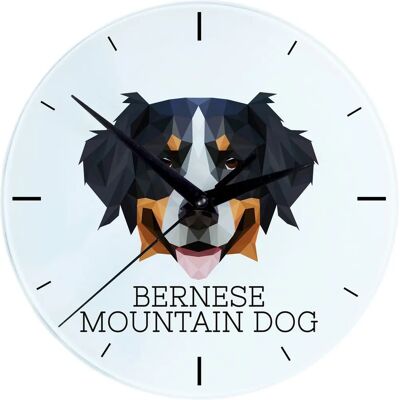 Art-Dog - Bernese Geometric - 20 cm - Horloge murale - Publicité Art-Dog - Bernese Geometric - 20 cm - Horloge murale - Publicité