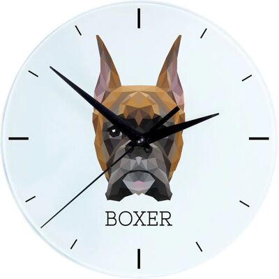 Art-Dog - Boxer I - 20 cm - Motif géométrique de chien - Horloge murale - Publicité Art-Dog - Boxer I - 20 cm - Motif géométrique de chien - Horloge murale - Publicité