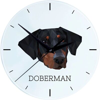 Art-Dog - Doberman - 20 cm - Horloge murale - Publicité Art-Dog - Doberman - 20 cm - Horloge murale - Publicité