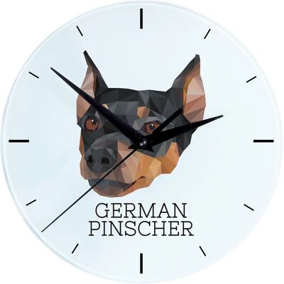 Art-Dog - Pinscher alemán - 20 cm - Motif géométrique - Horloge murale - Publicité Art-Dog - Pinscher alemán - 20 cm - Motif géométrique - Horloge murale - Publicité