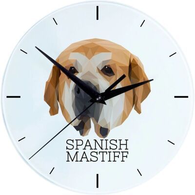 Art-Dog - Mastín Español - diamètre 20 cm - motif géométrique de chien - Wall Clock - Publicité Art-Dog - Mastín Español - diamètre 20 cm - motif géométrique de chien - Wall Clock - Publicité