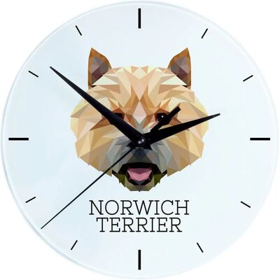 Art-Dog - Norwich Terrier Geometric - 20 cm - Horloge murale - Publicité Art-Dog - Norwich Terrier Geometric - 20 cm - Horloge murale - Publicité