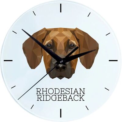 Art-Dog - Rhodesian Ridgeback - géométrique - Horloge - Publicité Art-Dog - Rhodesian Ridgeback - géométrique - Horloge - Publicité