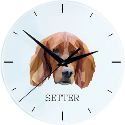 Art-Dog - Setter inglés Laverack - Géométrique - motif de chien - Horloge murale - Publicité Art-Dog - Setter inglés Laverack - Géométrique - motif de chien - Horloge murale - Publicité