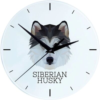 Art-Dog - Husky siberiano - Chien géométrique - Horloge murale - Publicité Art-Dog - Husky siberiano - Chien géométrique - Horloge murale - Publicité