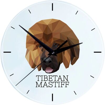 Art-Dog - Tibetan Mastiff Geometric Clock - Publicité Art-Dog - Tibetan Mastiff Geometric Clock - Publicité