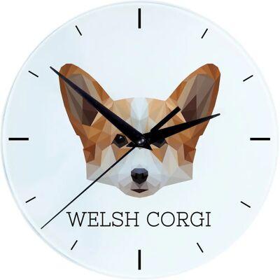 Art-Dog - Corgi - Géométrique - Photo - Horloge murale - Publicité Art-Dog - Corgi - Géométrique - Photo - Horloge murale - Publicité