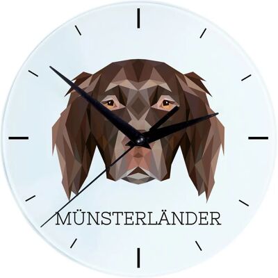 Art-Dog - Münsterländer Geo - Géométrique - Chien - Clock - Publicité Art-Dog - Münsterländer Geo - Géométrique - Chien - Clock - Publicité