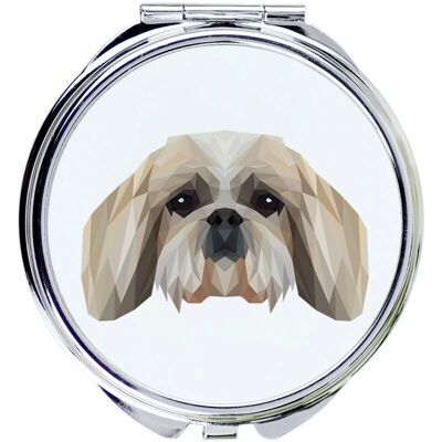 Art-Dog - Shih Tzu - Geometryczny motyw psa - 7 cm - Lustro Art-Dog - Shih Tzu - Geometryczny motyw psa - 7 cm - Lustro