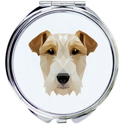 Art-Dog - Wire Fox Terrier - Design géométrique - 7 cm de diamètre - Miroir - Publicité Art-Dog - Wire Fox Terrier - Design géométrique - 7 cm de diamètre - Miroir - Publicité