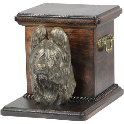 Pastor francés de Brie - Berger de Brie bust urn - Drewno brzozowe - Ręcznie wykonane - Rączki z mosiądzu - urna dla psa Pastor francés de Brie - Berger de Brie bust urn - Drewno brzozowe - Ręcznie wykonane - Rączki z mosiądzu - urna dla psa