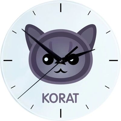 Art-Dog - Korat - Face de chat - MDF Clock - Publicité Art-Dog - Korat - Face de chat - MDF Clock - Publicité