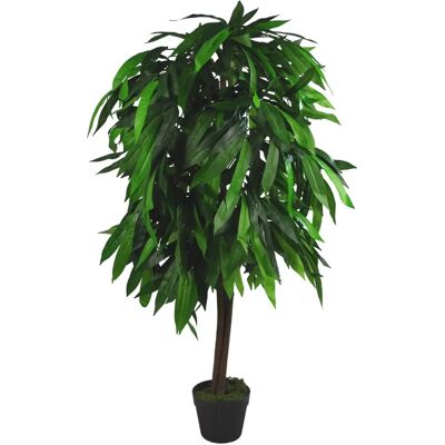 Green Artificial Mango Tree Plant - 120cm, Lifelike Foliage, Home Decor Green Artificial Mango Tree Plant - 120cm, Lifelike Foliage, Home Decor