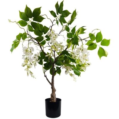 Leaf Artificial White Wisteria Plant Bush - 90cm - Artificial Wisteria Tree Leaf Artificial White Wisteria Plant Bush - 90cm - Artificial Wisteria Tree