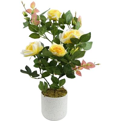 Leaf 70457 Artificial Yellow Rose Plant - Artificial Flower, Low Maintenance Leaf 70457 Artificial Yellow Rose Plant - Artificial Flower, Low Maintenance