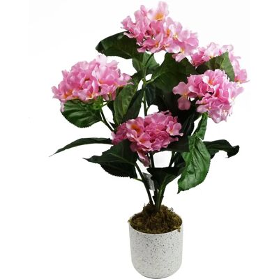 Leaf 55cm Pink Artificial Hydrangea Plant - No Maintenance Leaf 55cm Pink Artificial Hydrangea Plant - No Maintenance