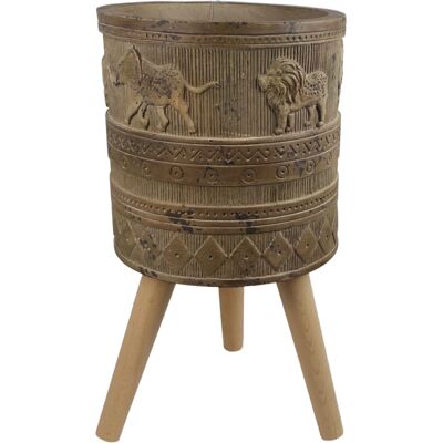 Leaf 55cm Jungle Planter - Plant Pot with Rustic Finish Leaf 55cm Jungle Planter - Plant Pot with Rustic Finish