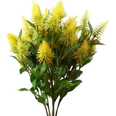 Leaf Yellow 55cm Silk & Plastic Wired Bottle Brush Stems - Artificial Flowers Leaf Yellow 55cm Silk & Plastic Wired Bottle Brush Stems - Artificial Flowers