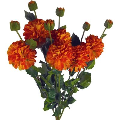 Leaf Artificial Flowers - 75cm Orange Dahlia Stem Pack Leaf Artificial Flowers - 75cm Orange Dahlia Stem Pack